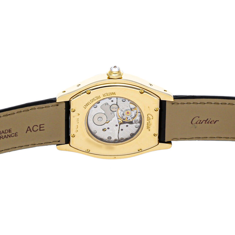 Cartier Tortue Manual Wind Yellow Gold Ladies Strap Watch WA503751