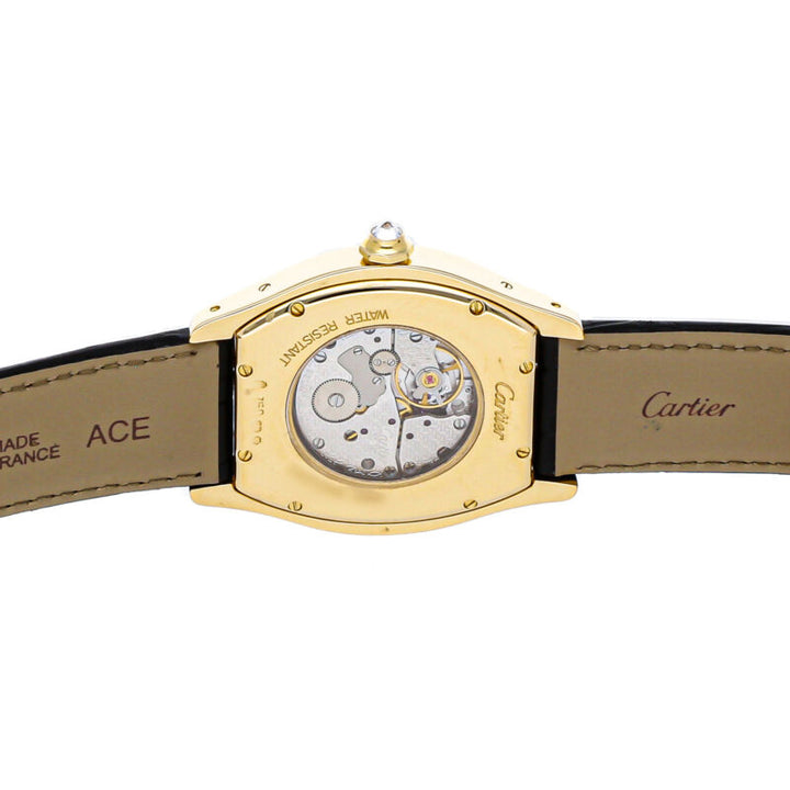 Cartier Tortue Manual Wind Yellow Gold Ladies Strap Watch WA503751