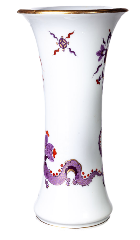 マイセン  ドラゴンの壺型花瓶  パープル 一級品 1924-34年 24.2cm