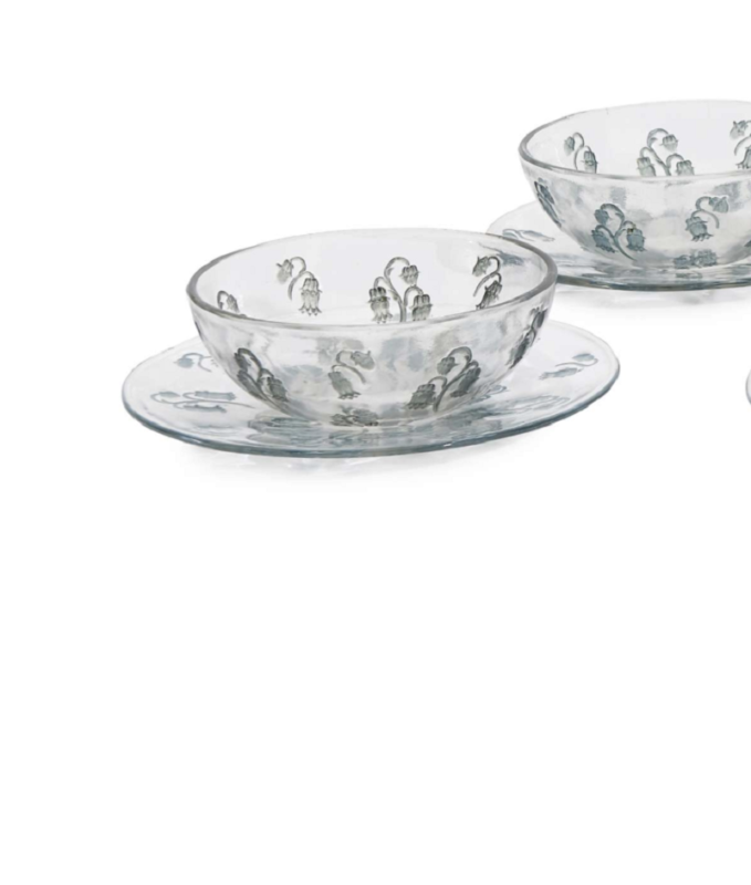 René LALIQUE (1860-1945): bowl and plate "Campana"-