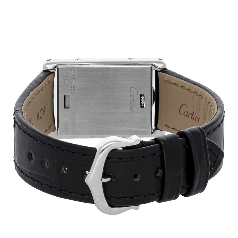 Cartier Tank Basculante Small Quartz Steel Ladies Strap Watch W1011158