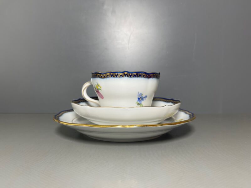 マイセン  カップ プレートAカンテ フラワーペインティングフラワー1級品