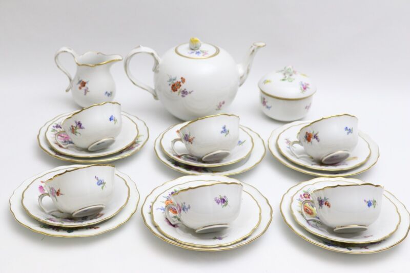 マイセン ティーサービス フラワーブーケ ゴールド