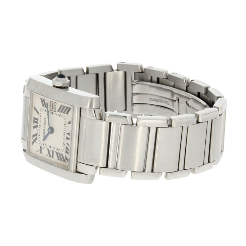 Cartier Tank Francaise Midi Size Quartz Stainless Steel Watch 2465