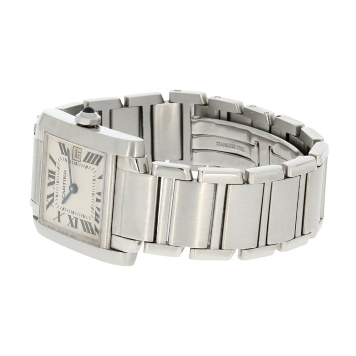 Cartier Tank Francaise Midi Size Quartz Stainless Steel Watch 2465