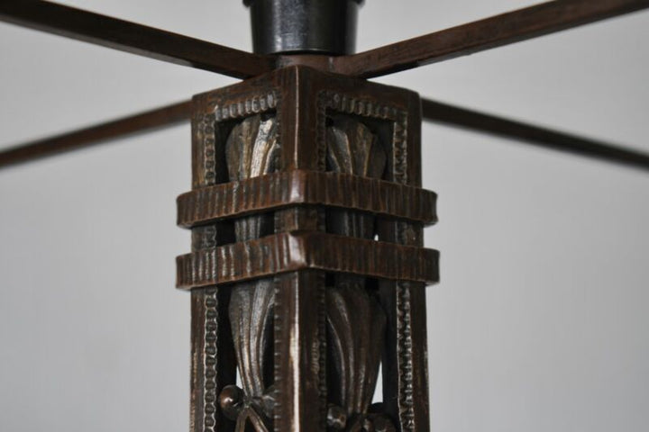 レイモンド・スュブ＆ドーム兄弟　大きなフランス製アールデコランプ　1925年　錬鉄製