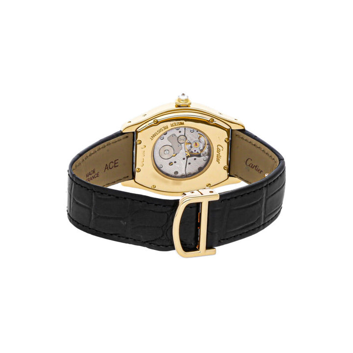 Cartier Tortue Manual Wind Yellow Gold Ladies Strap Watch WA503751