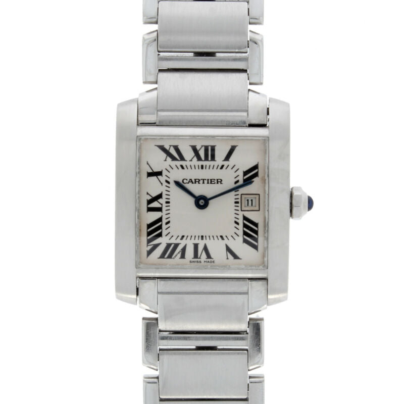 Cartier Tank Francaise Midi Size Quartz Stainless Steel Watch 2465