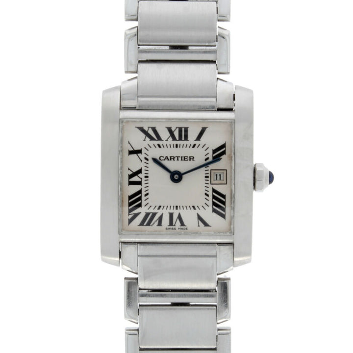 Cartier Tank Francaise Midi Size Quartz Stainless Steel Watch 2465