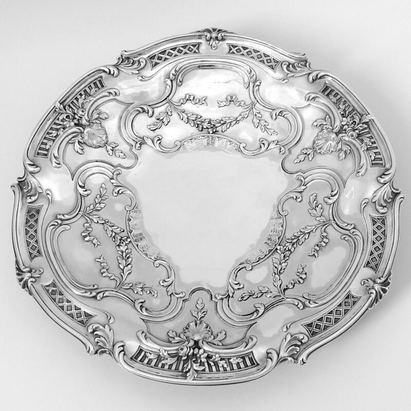 Puiforcat Rare French Sterling Silver Serving Dish, Garlands