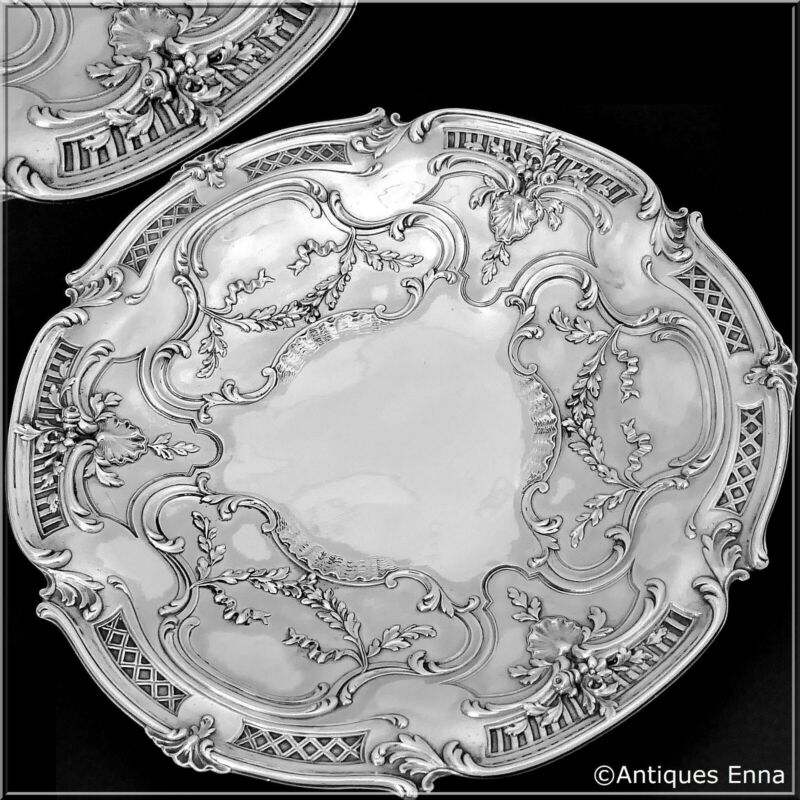 Puiforcat Rare French Sterling Silver Serving Dish, Garlands