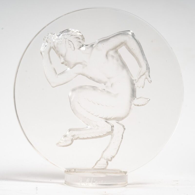 René Lalique: ""Fauna"" seal in pressed white molded glass-