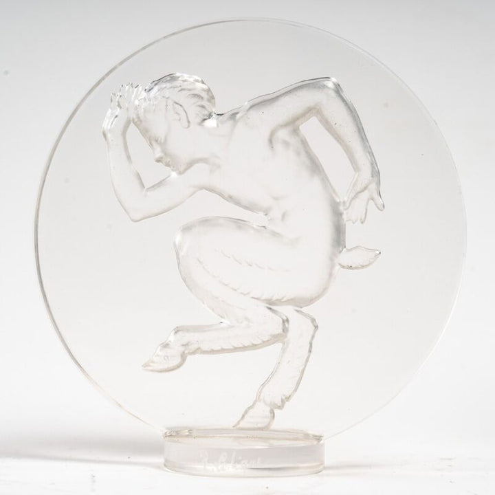 René Lalique: ""Fauna"" seal in pressed white molded glass-