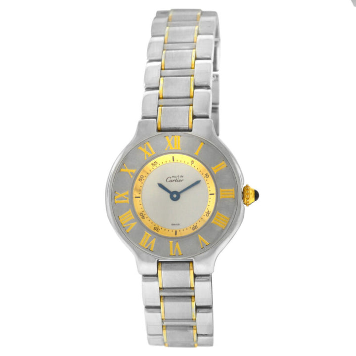Cartier Must de Cartier 1340 Ladies Quartz 18K Gold Steel 28MM Watch