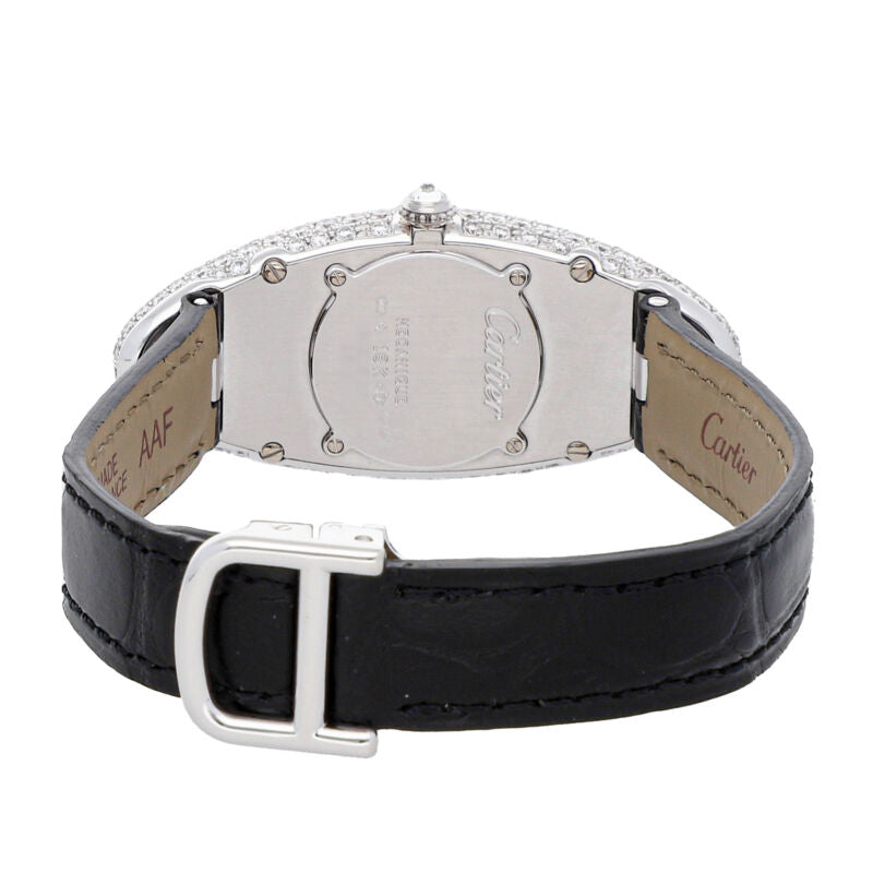 Cartier Baignoire Allonge Automatic White Gold Diamonds Ladies Watch WB510931