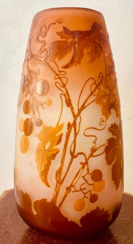エミールガレ　山葡萄（ブドウ）の花瓶　スターガレ時代の作品