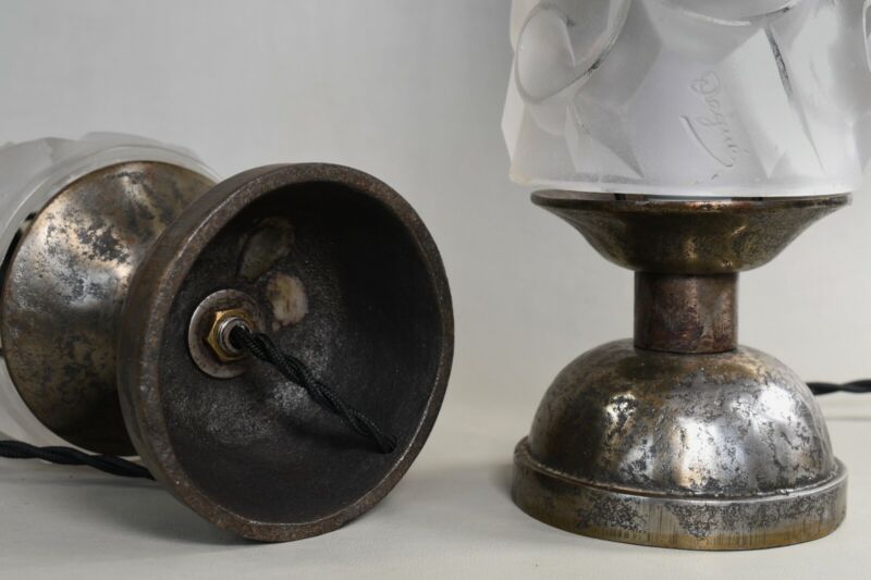 デュゲ　ペアのフランス製アールデコランプ　1930年