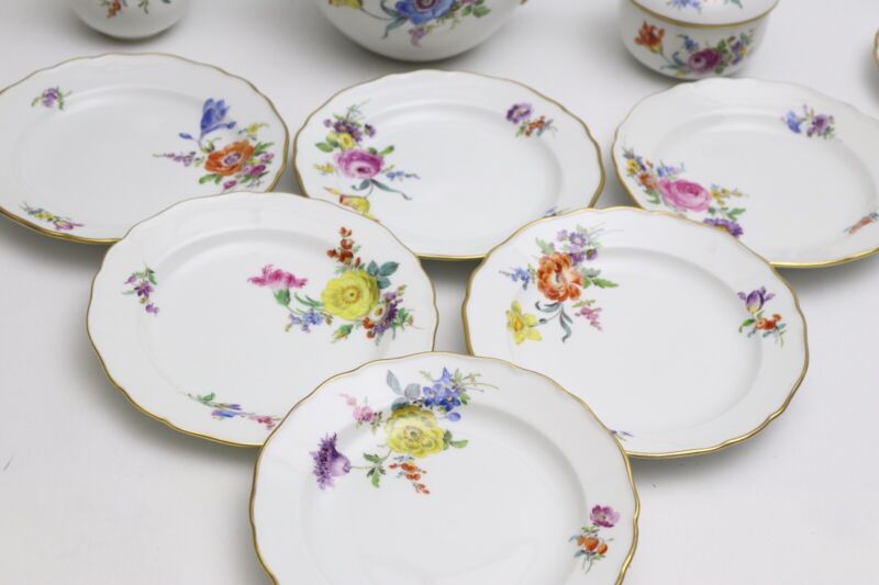 マイセン ティーサービス フラワーブーケ ゴールド