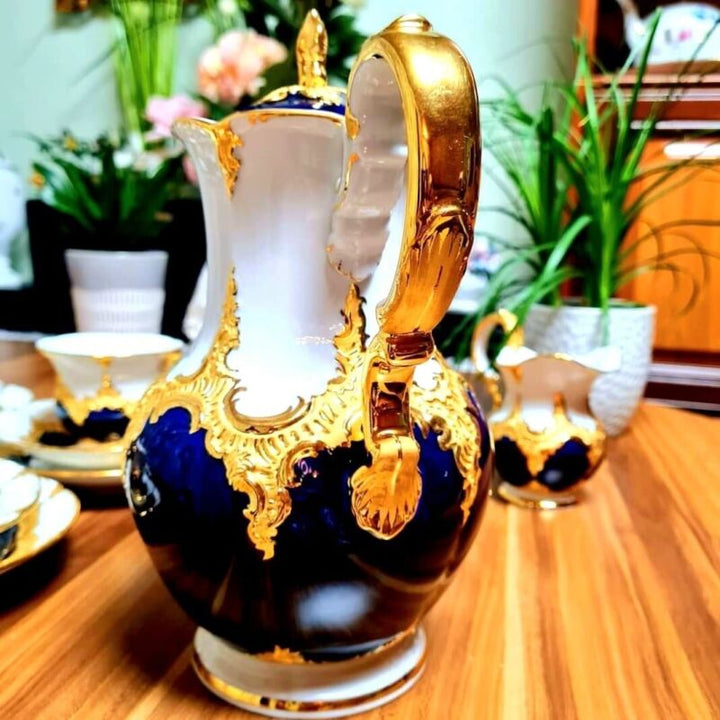 Meissen B-Shape Magnificent Porcelain Coffee Service for 6 People-