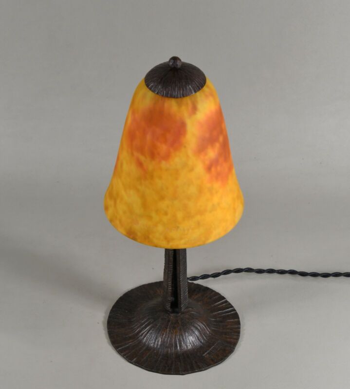 ドーム兄弟＆エスカフル　フランス製アールデコランプ　錬鉄製　1930年